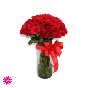 Jarrón Bouquet con 50 Rosas